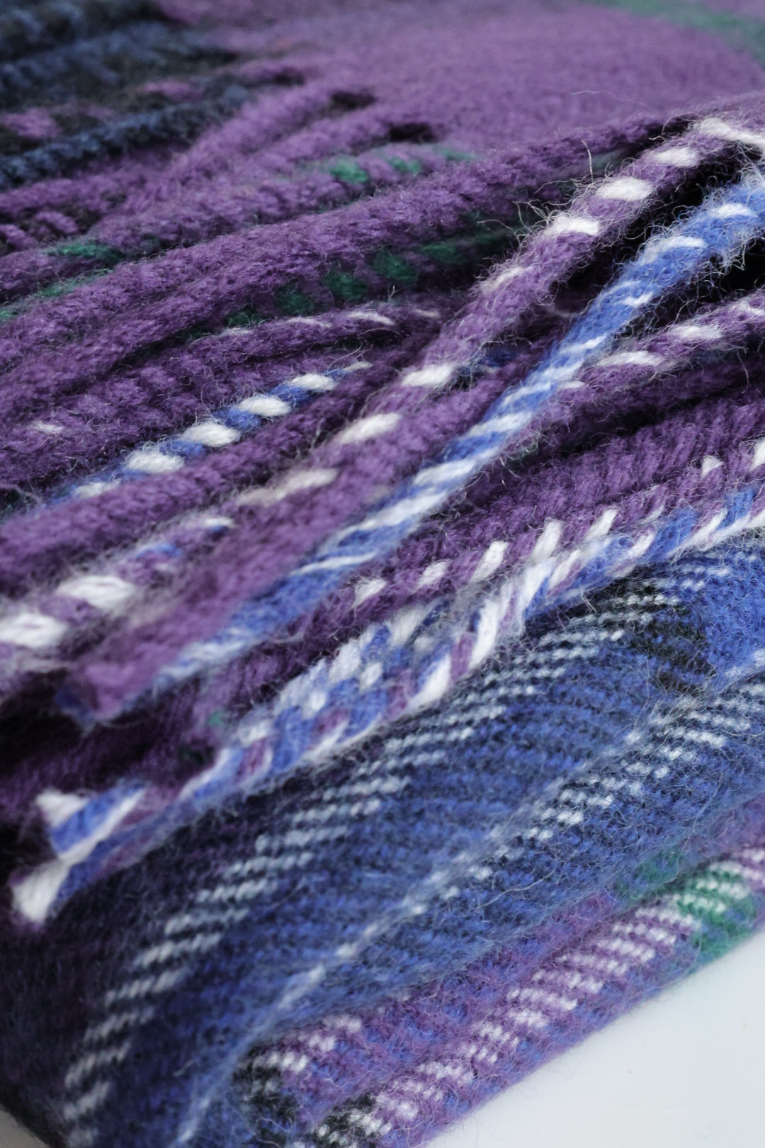 Wool blanket tartan purple