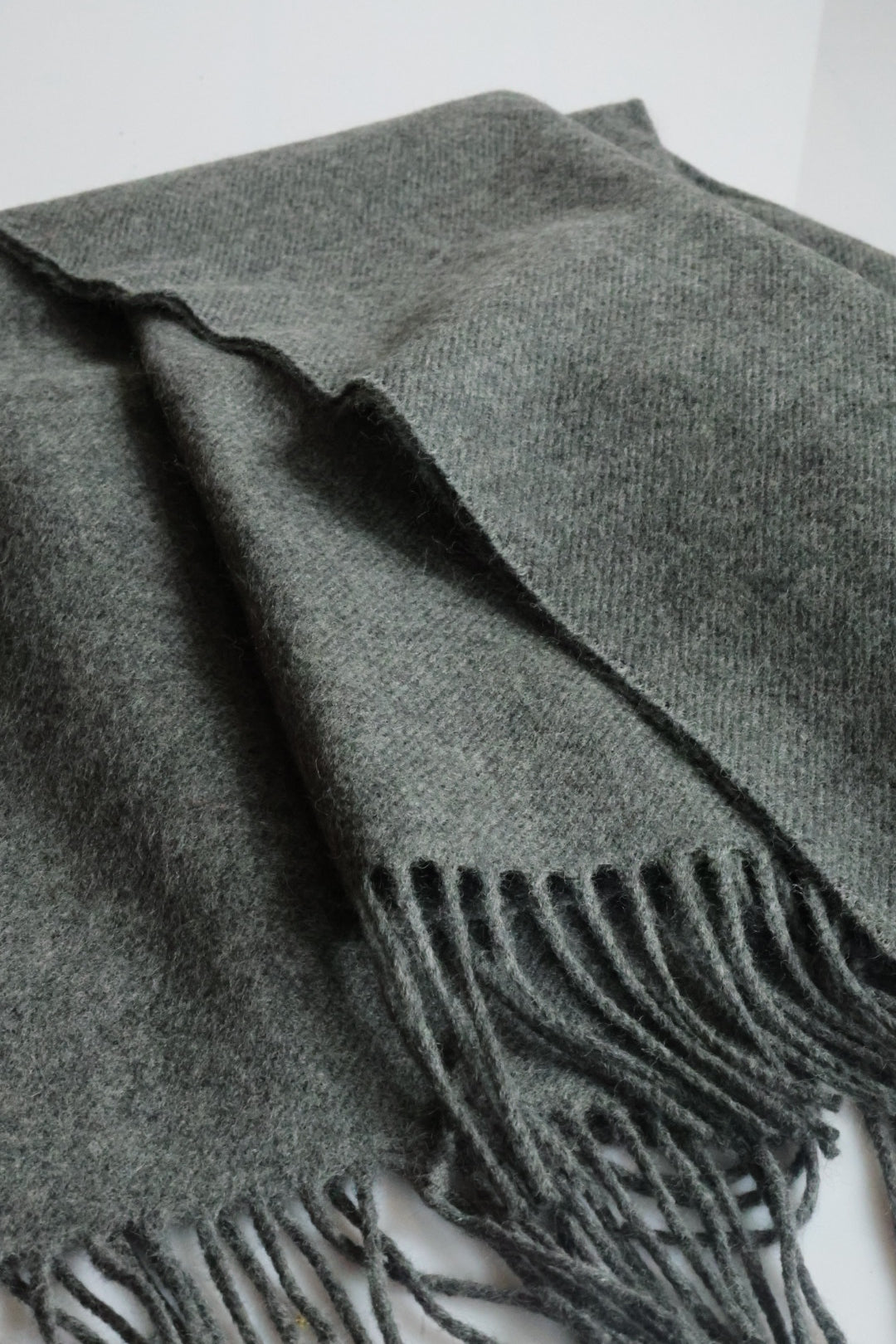 Poncho Lambswool Grey Solid