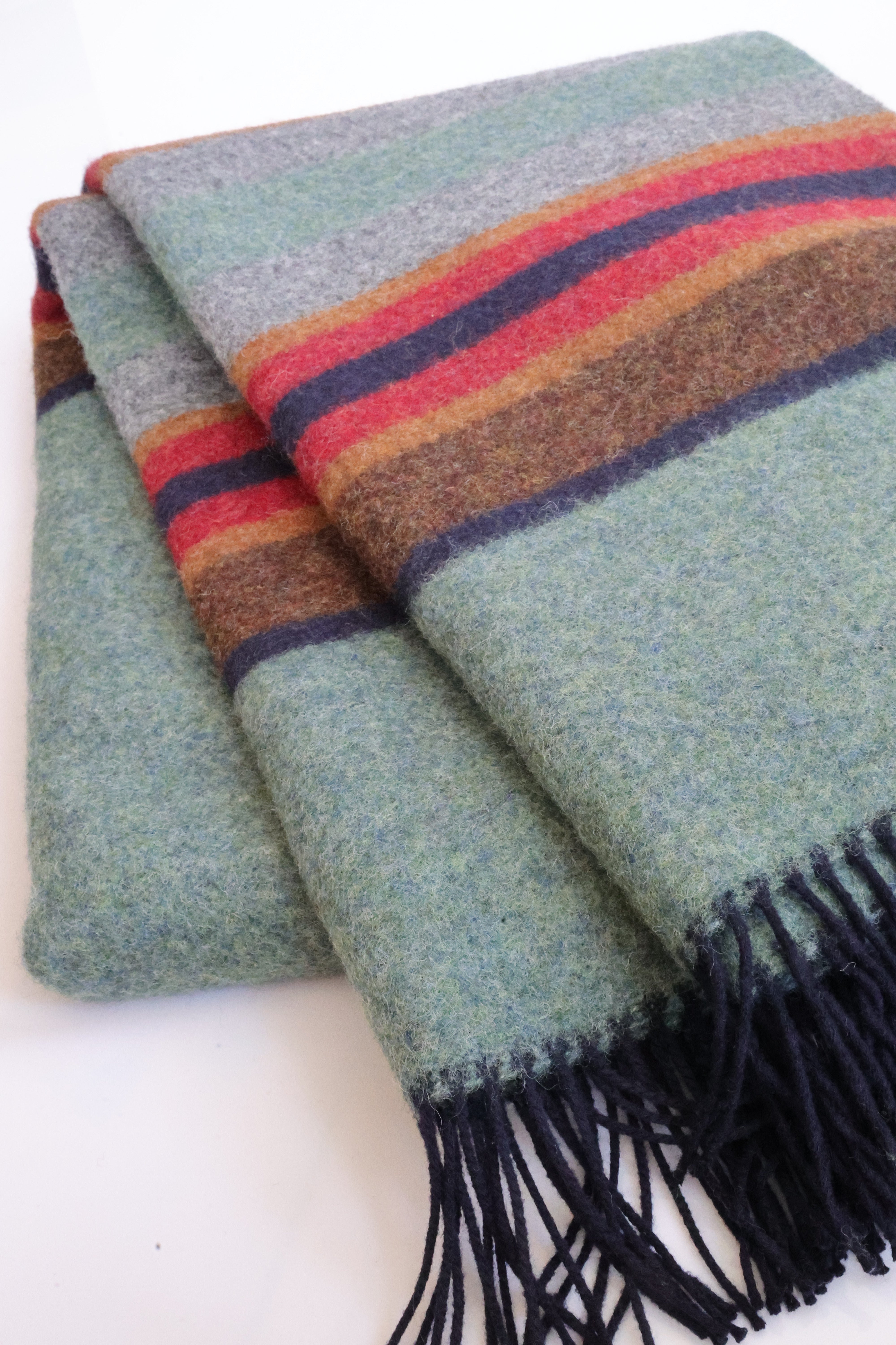 Wool blanket green evening sun