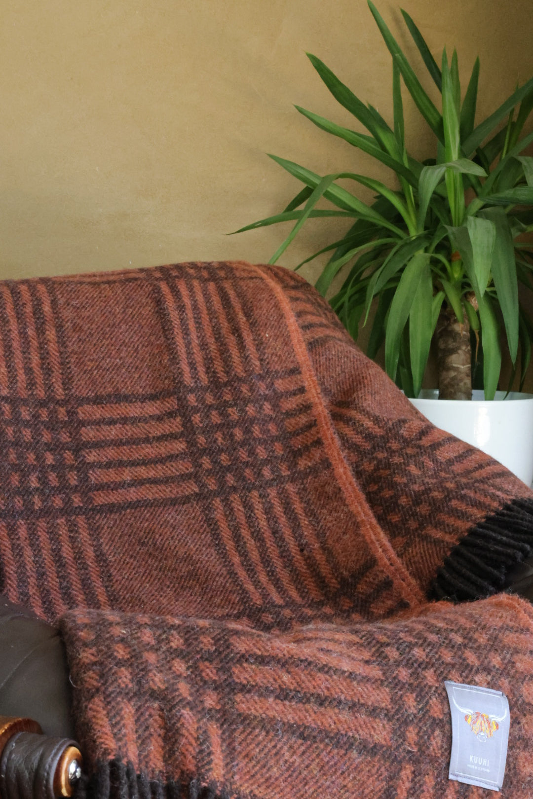 Shetland Wool Blanket Terracotta