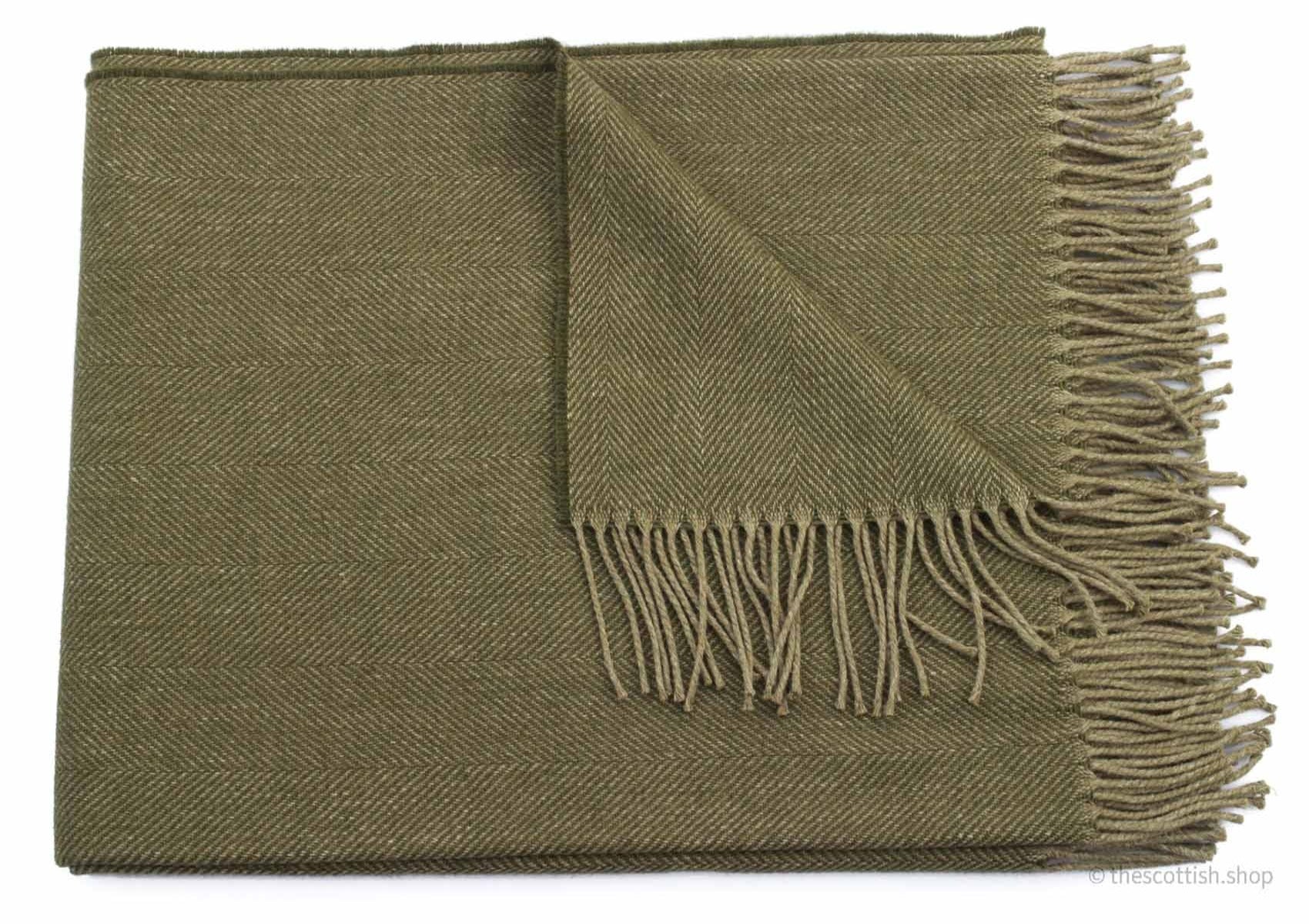 Sofadecke-Woll-Seide-Leinen-Decke-Grün