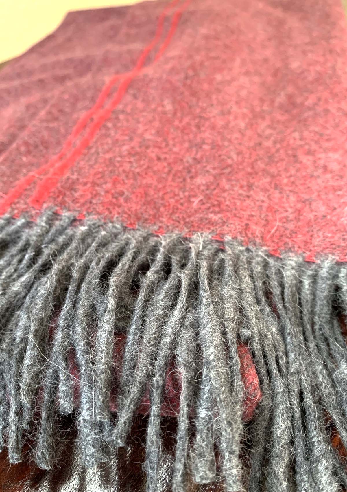 Stola-Angora-Lammwolle-Rot