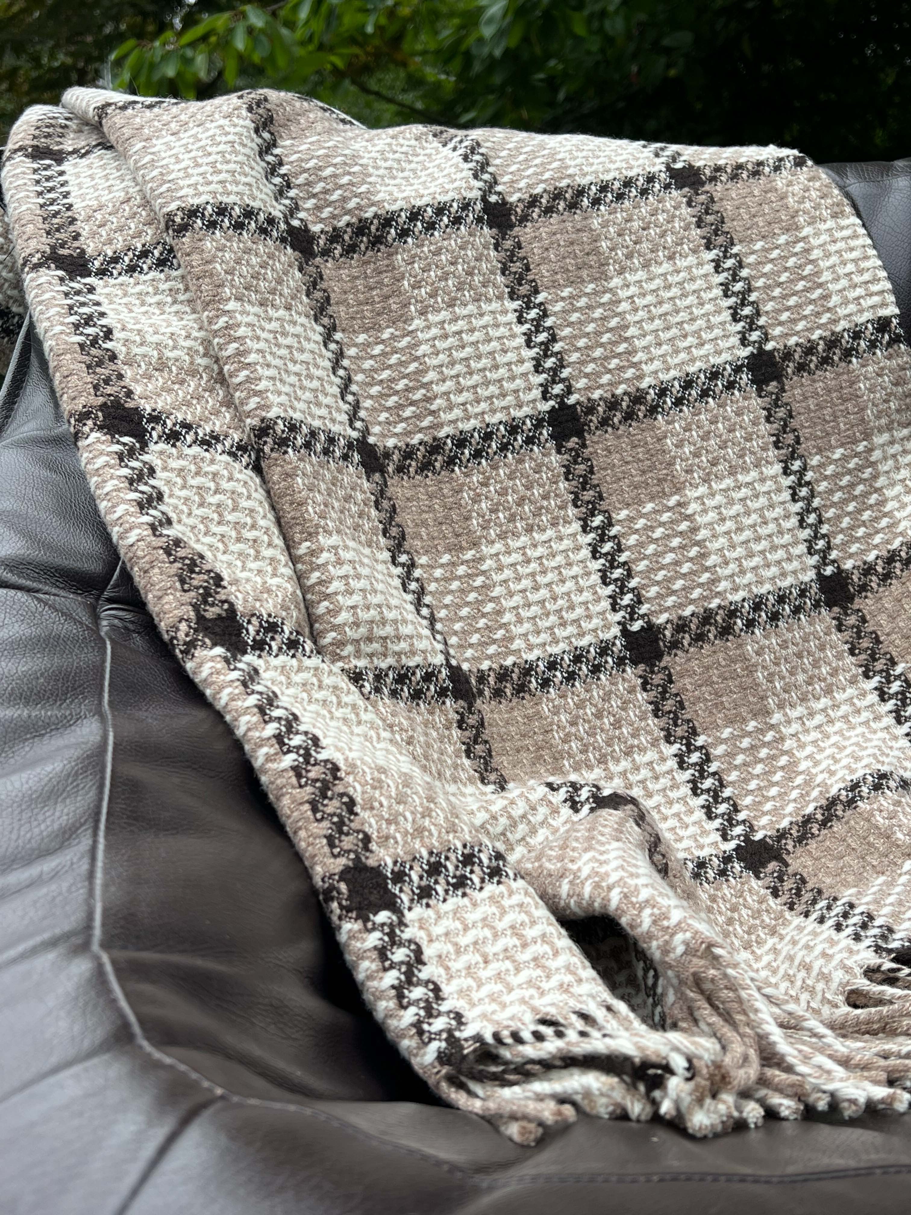 Luxus Wolldecke |Beige und Creme| Snuggler