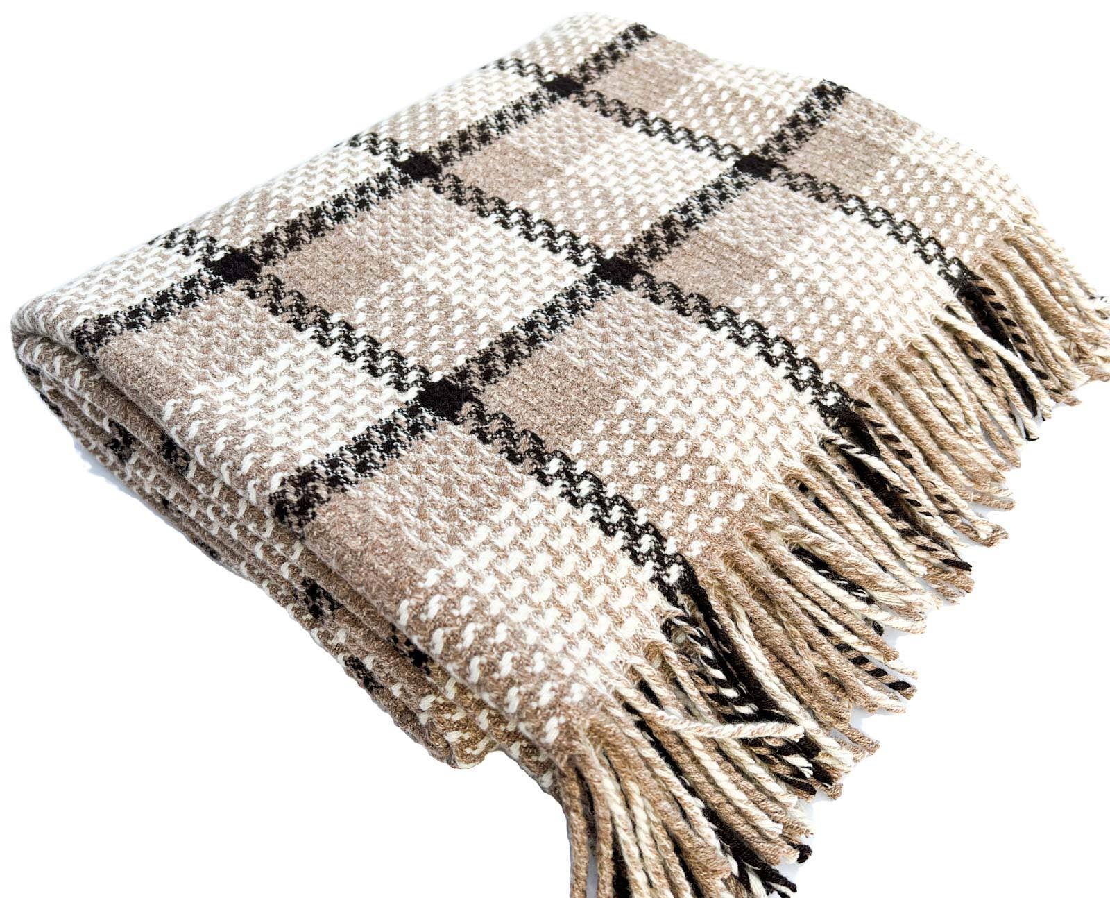 Luxus Wolldecke |Beige und Creme| Snuggler